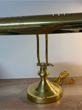 Vintage Brass Bankers Desk Lamp Underwriter Laboratories Piano Lamp~ Works!